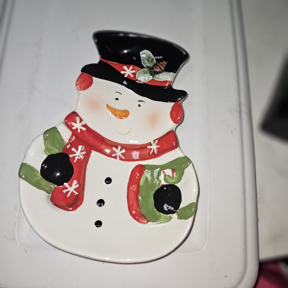 Festive Snowman Holiday Plate